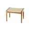 22" Brown Traditional Living Room Stool with Rope Wrapped Seat